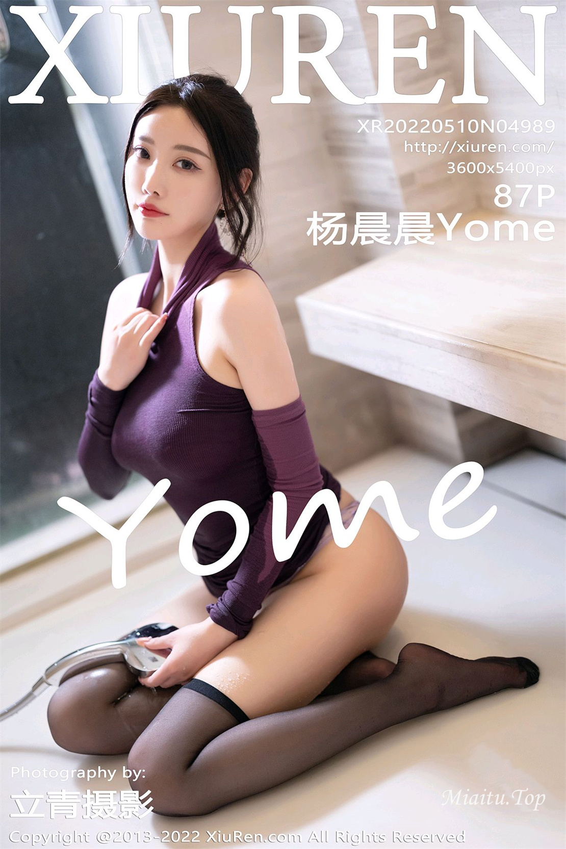 [XIUREN绣人网] 2022.05.10 No.4989 杨晨晨Yome 紫色露肩连衣短裙[87P/717MB]